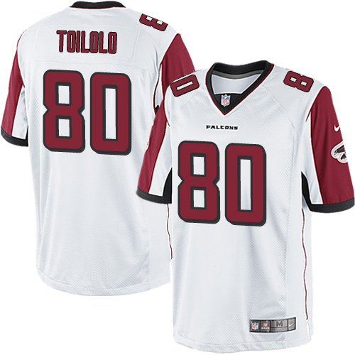 Men's Limited Levine Toilolo Nike Jersey White Road - #80 NFL Atlanta Falcons